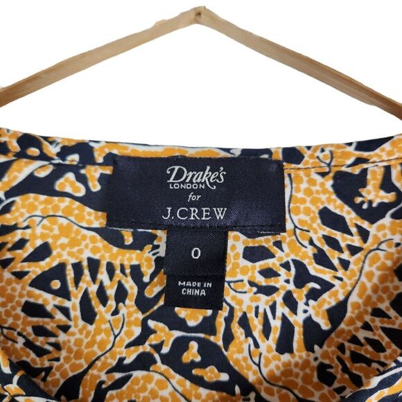 J. CREW x Drake's London Top Womens‎ 0 Giraffe Print Bell Sleeve Keyhole Neck - Picture 9 of 12